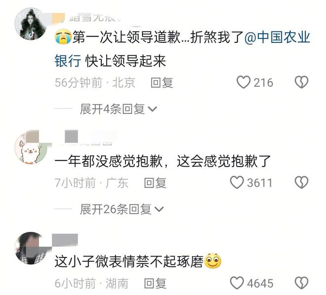 了！暂停工作全职处理漏水等更多细节！j9九游会入口首页农行“高管”道歉(图4)